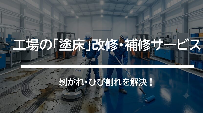 剥がれ・ひび割れを解決！工場の「塗床」改修・補修サービス