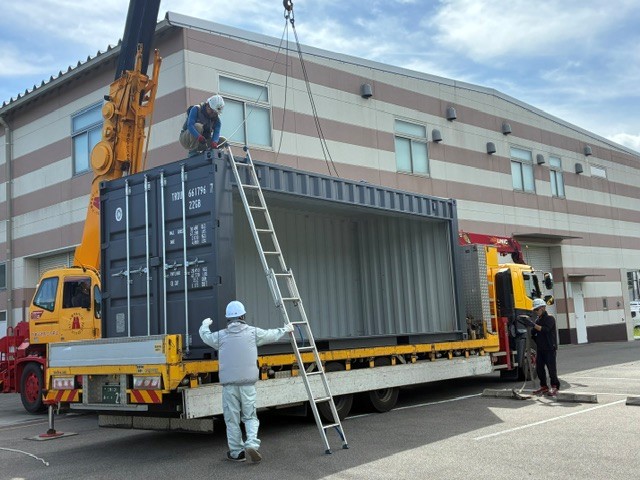 加工部材の整理・保管用コンテナの設置