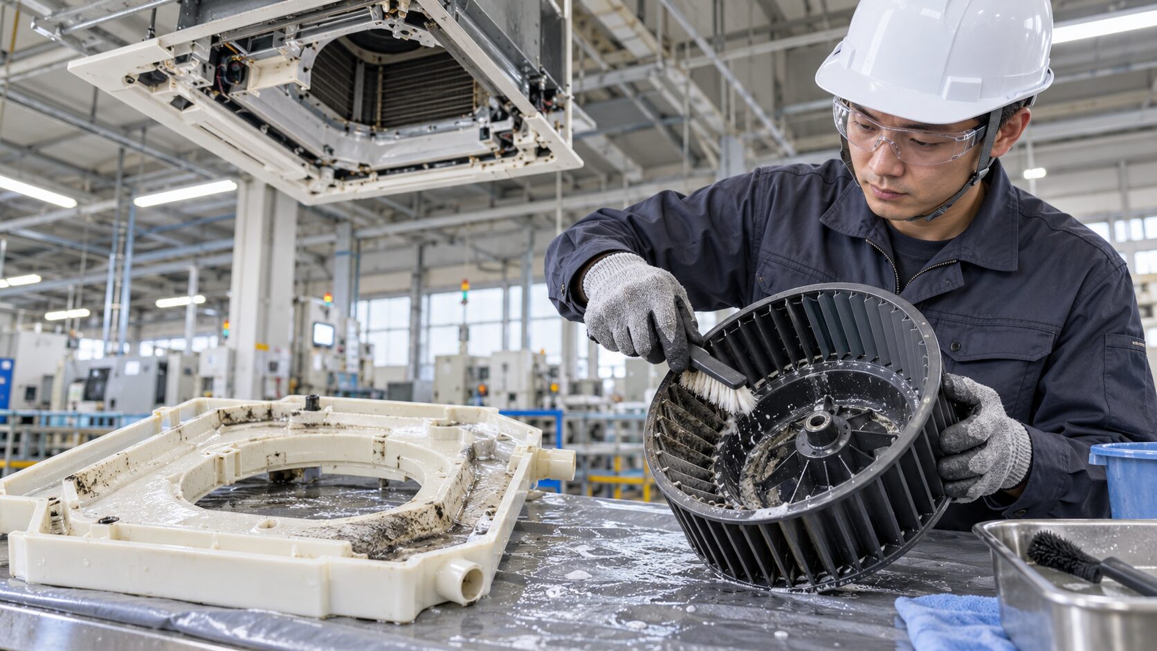 送風ファン・ドレンパン・熱交換器の奥まで分解洗浄し、本来の冷暖房能力を取り戻します